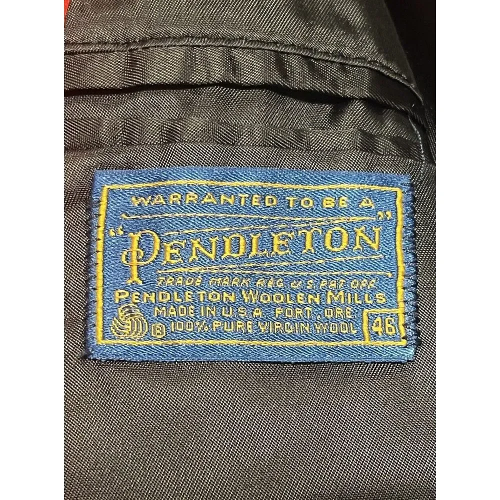Pendleton Men's Size 46 Virgin Wool Bright Red blazer coat vintage USA - Picture 4 of 14
